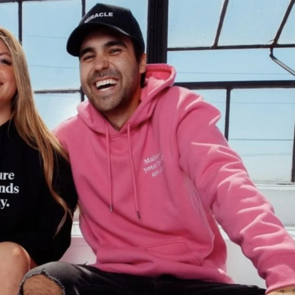 Make sure your friends are okay brand pink hoodie never worn hunter Moreno - Picture 2 of 2